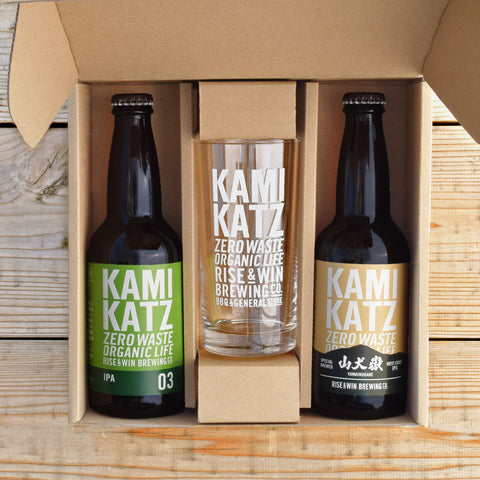 【限定】【ギフトに】グラス付き!山犬嶽(やまいぬだけ)とカミカツIPAの飲み比べセット/クラフトビール